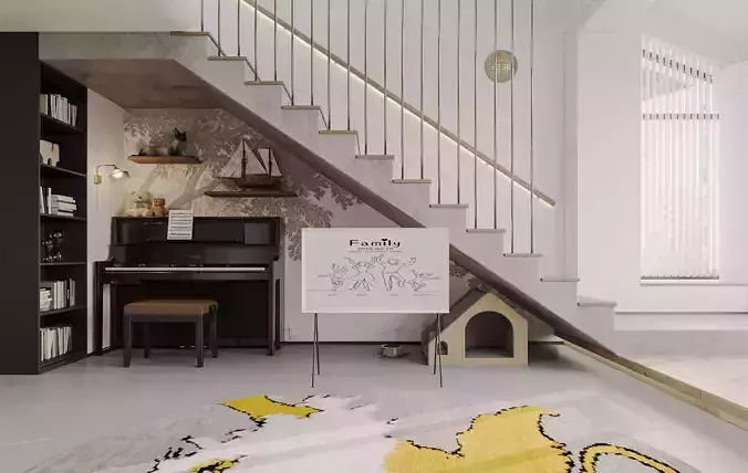 modern living room dining room interior scenes 37