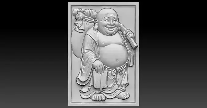 2 Buddha Maitreya CNC Relief Model