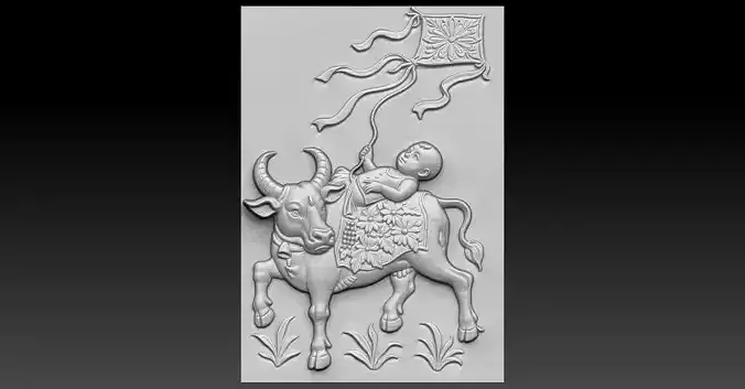 1 buffalo CNC Relief Model 3D print model