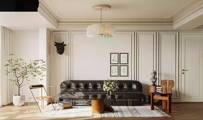  living room dining room interior scenes 40  3D model