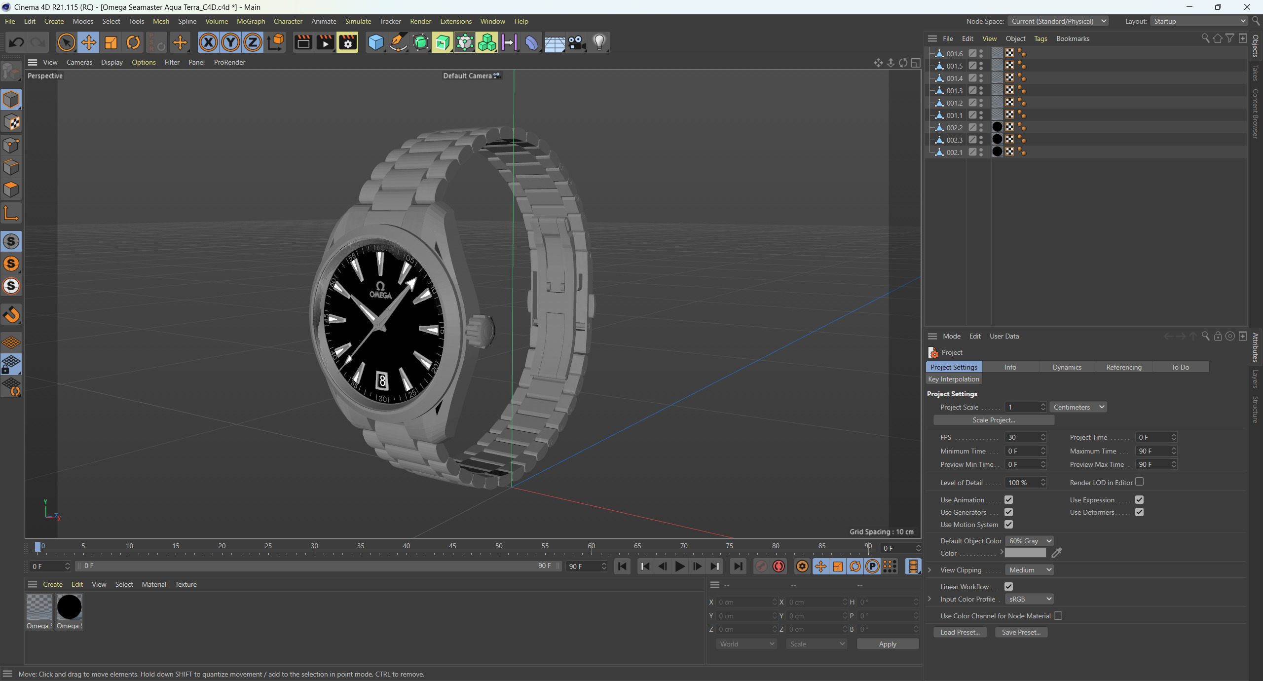 Omega Seamaster Aqua Terra Watch 3D model_14