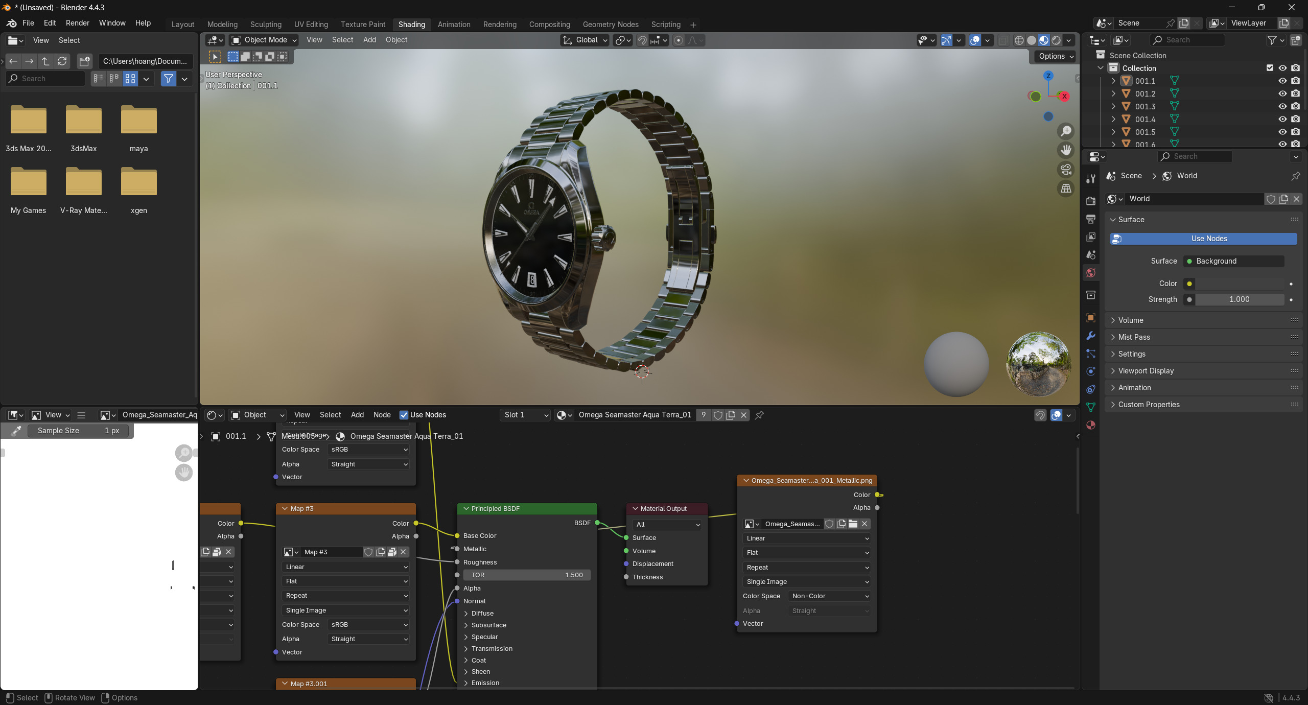 Omega Seamaster Aqua Terra Watch 3D model_12