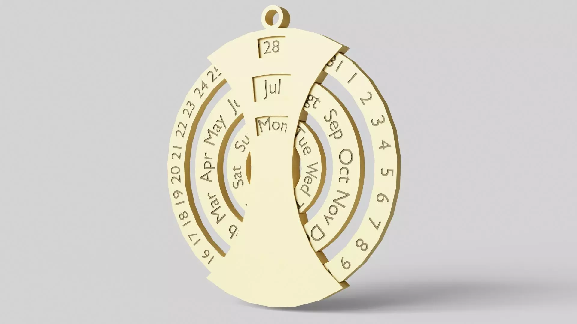 3D Mechanical Date Tracker Concept Design 3D model_1