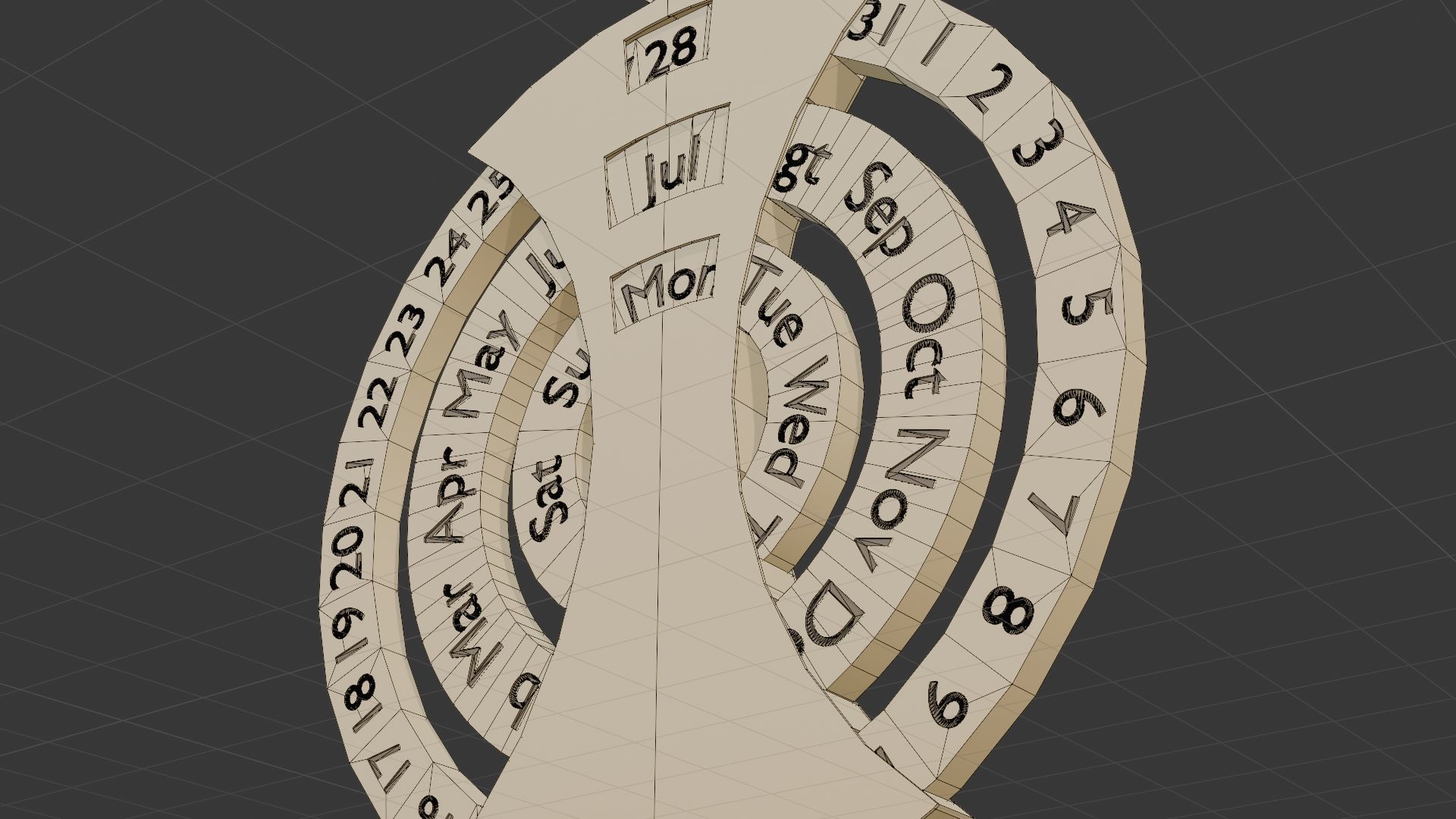 3D Mechanical Date Tracker Concept Design 3D model_5