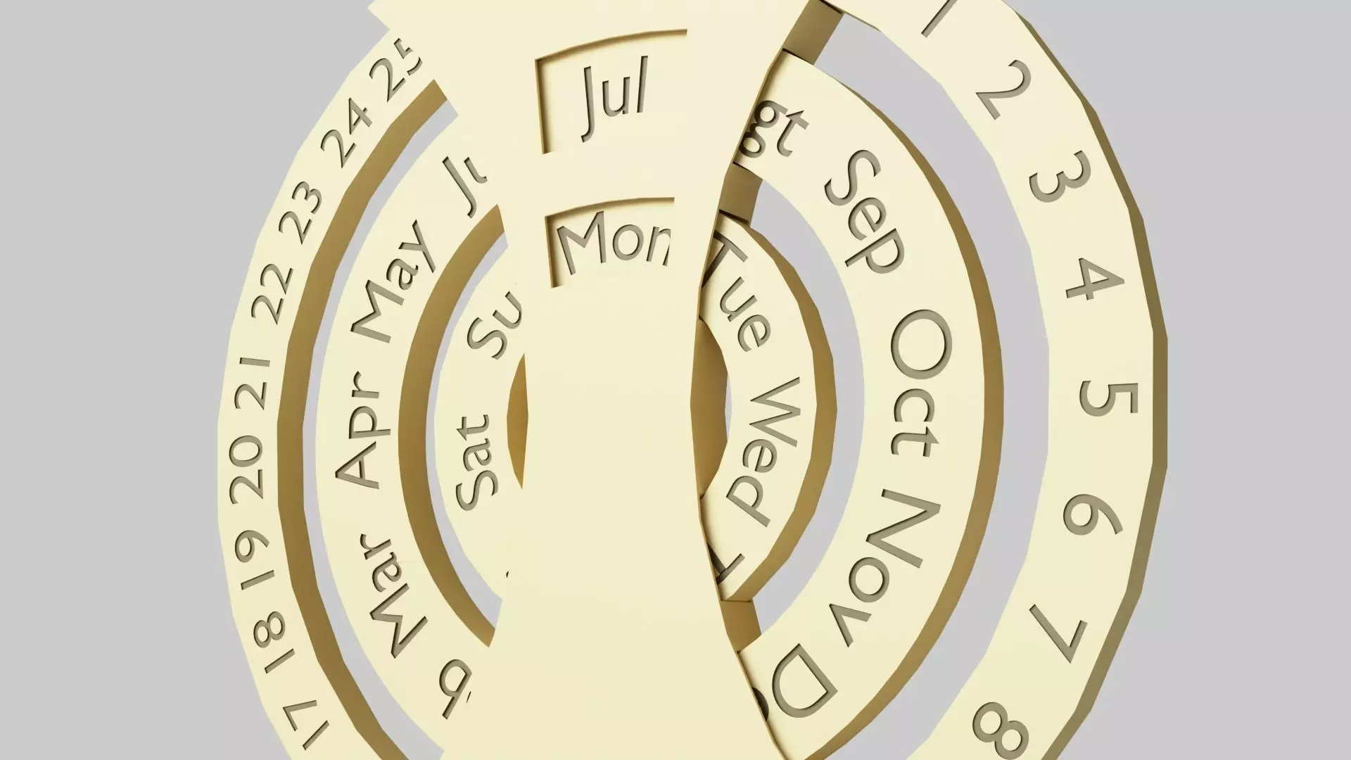 3D Mechanical Date Tracker Concept Design 3D model_0