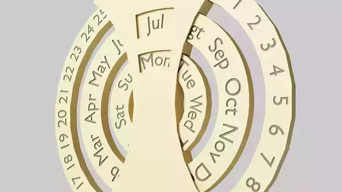 3D Mechanical Date Tracker Concept Design 3D model