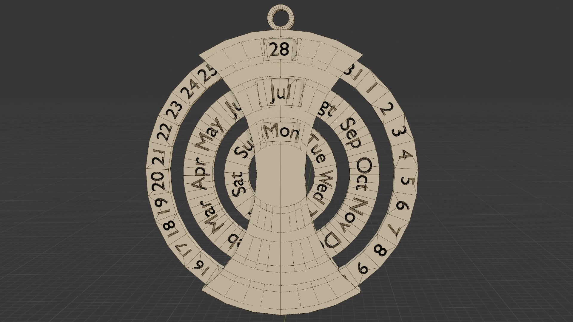 3D Mechanical Date Tracker Concept Design 3D model_4