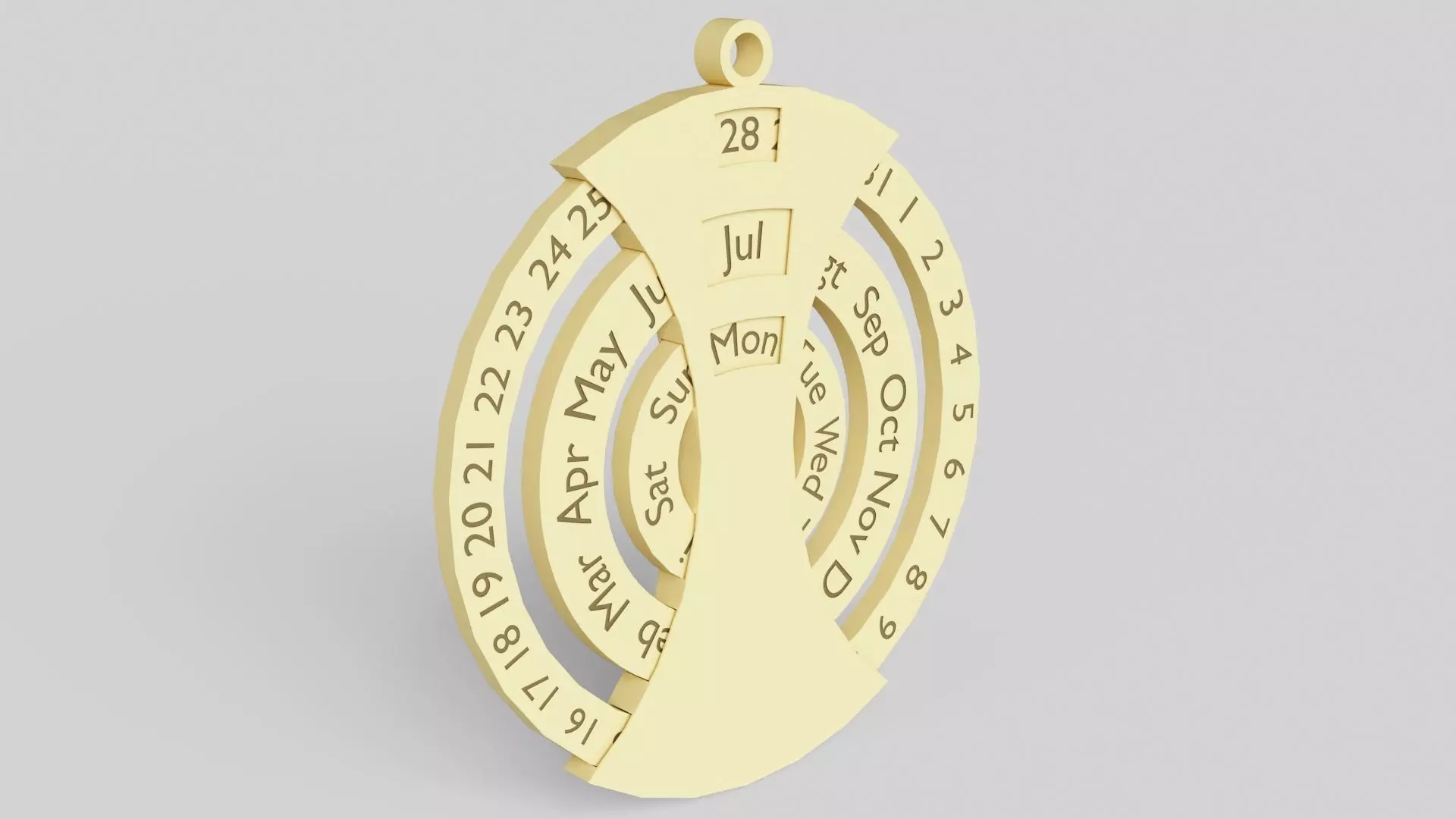 3D Mechanical Date Tracker Concept Design 3D model_3