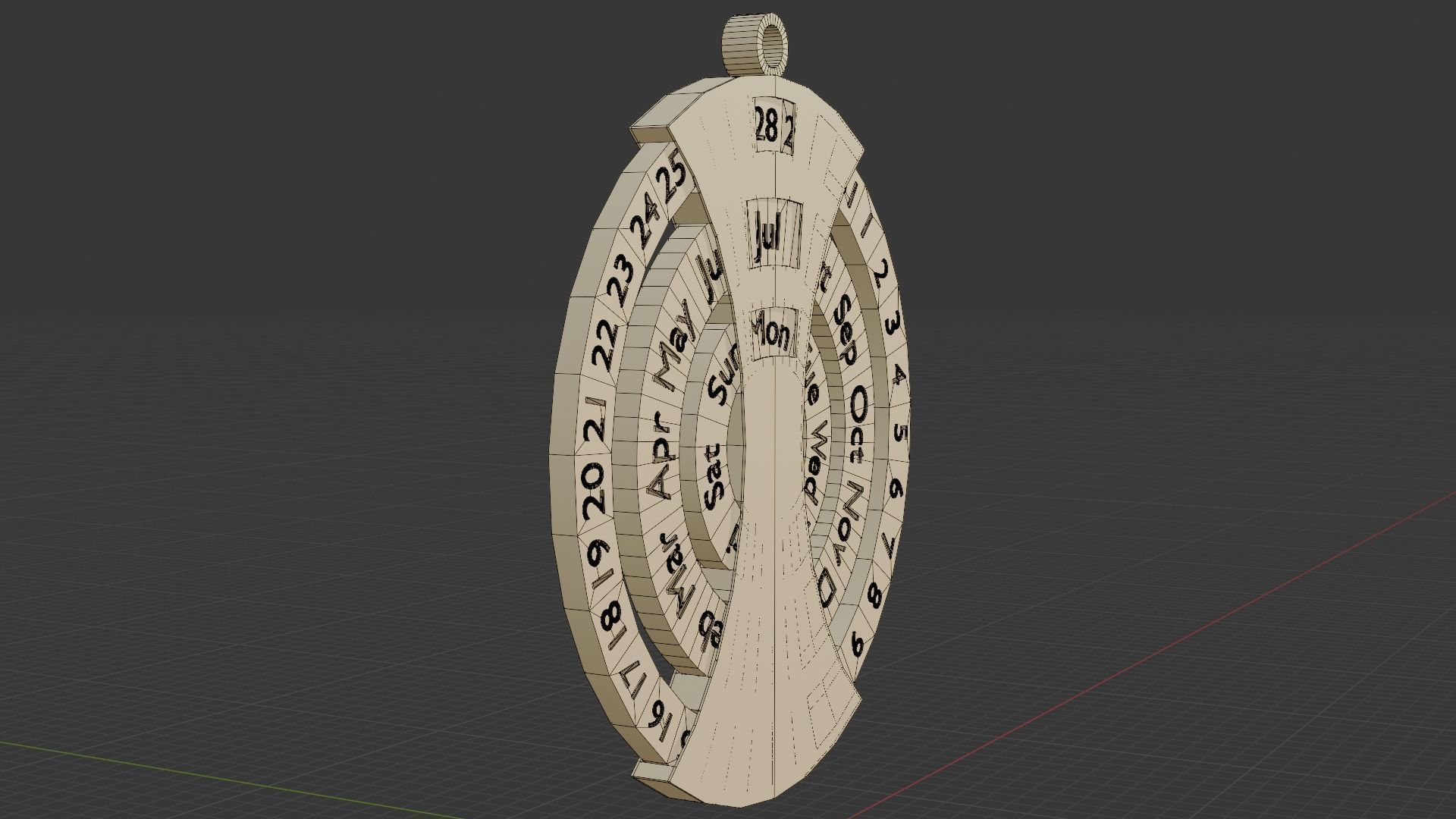 3D Mechanical Date Tracker Concept Design 3D model_6