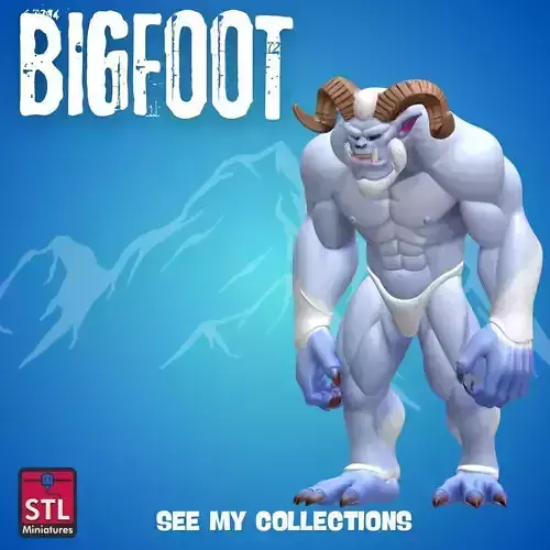 BigHorn Beast STL File Cartoon Bigfoot with Antlers  3D print model