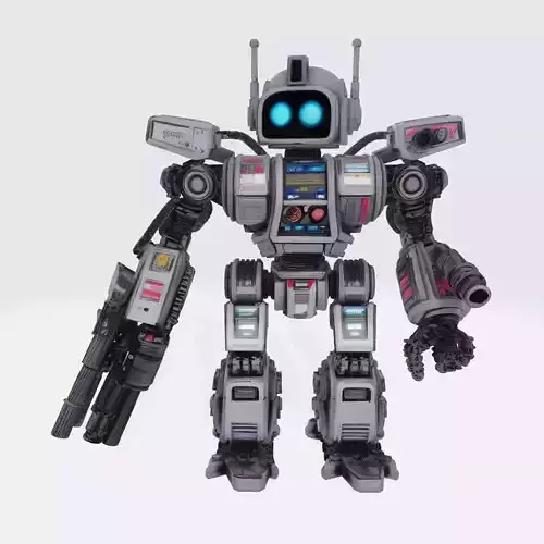 Robot Character N6 Low-poly 3D model