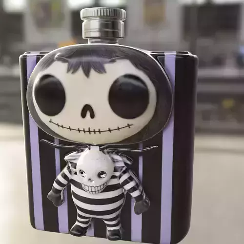 Gothic Themed Flask Beetlejuicer