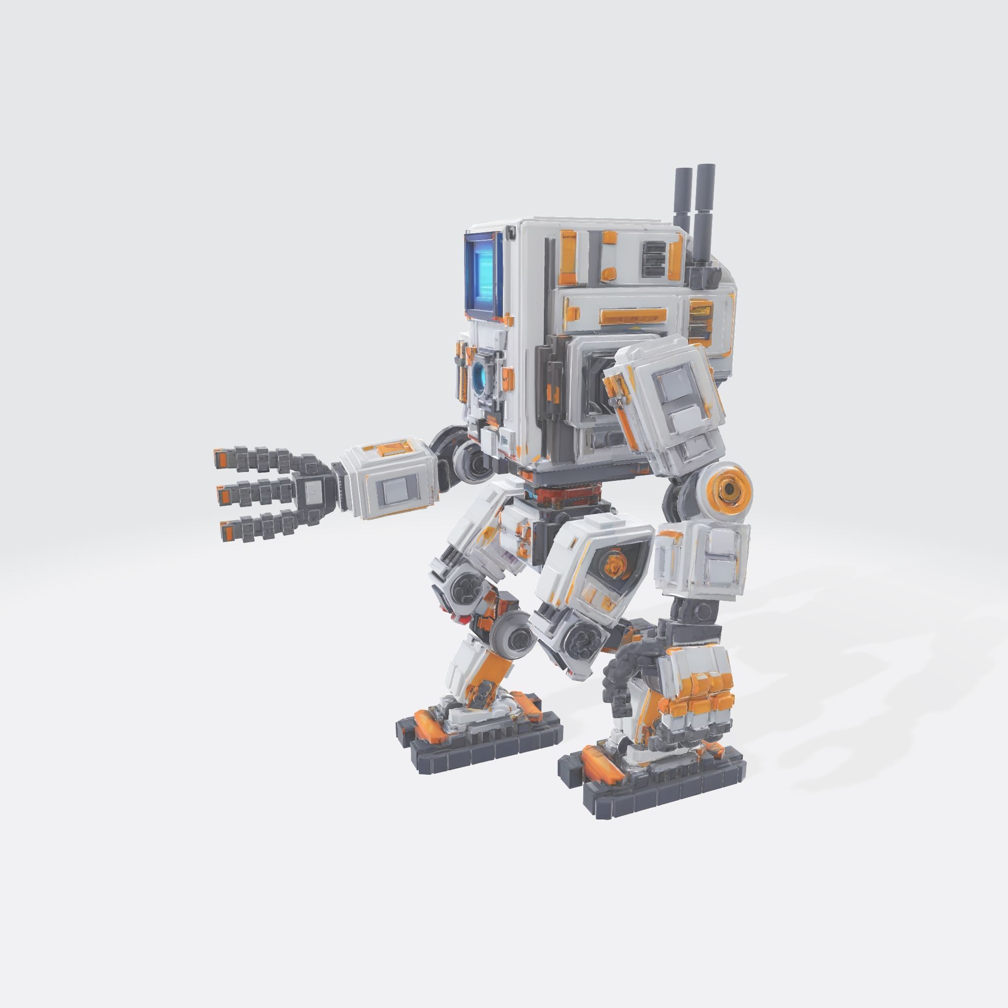 Robot Character N1 Low-poly 3D model_2