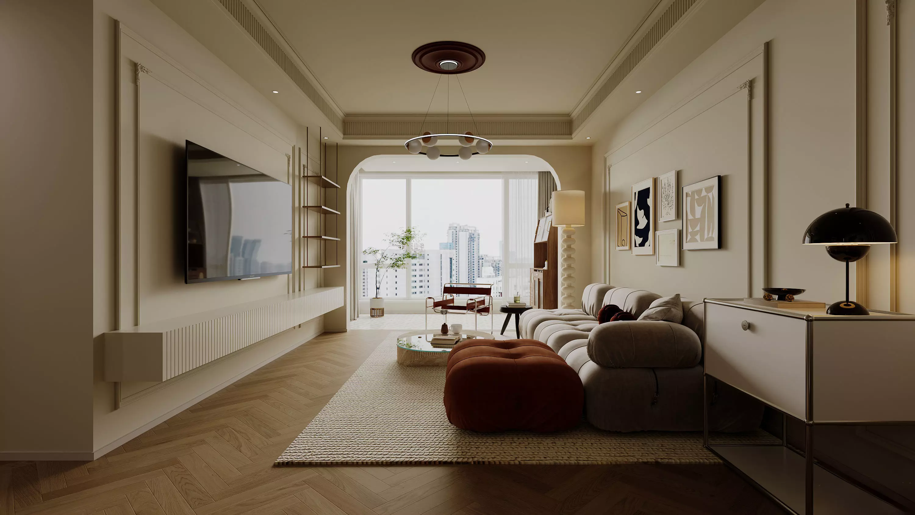 luxury living room dining room interior scenes 42 3D model