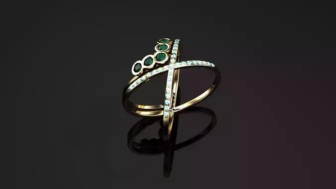 Elegant crossline ring-3D Model