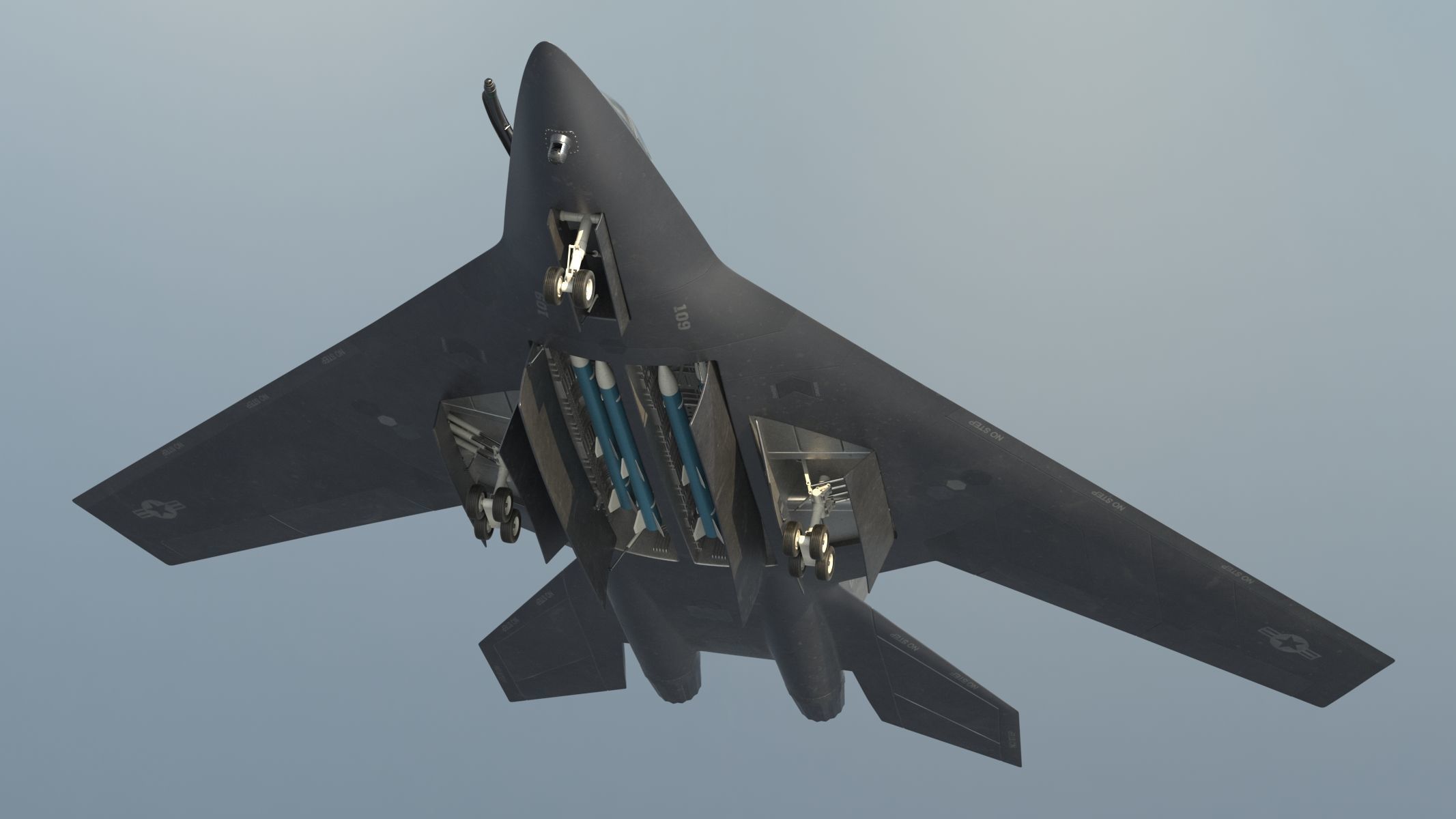 Stealth Fighter 3D model_3