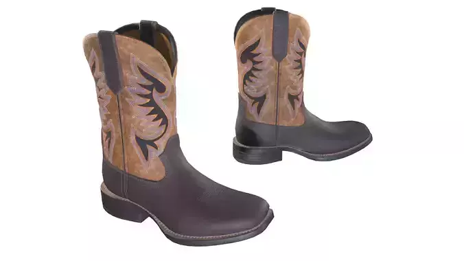 Classic Brown Western Cowboy Boots