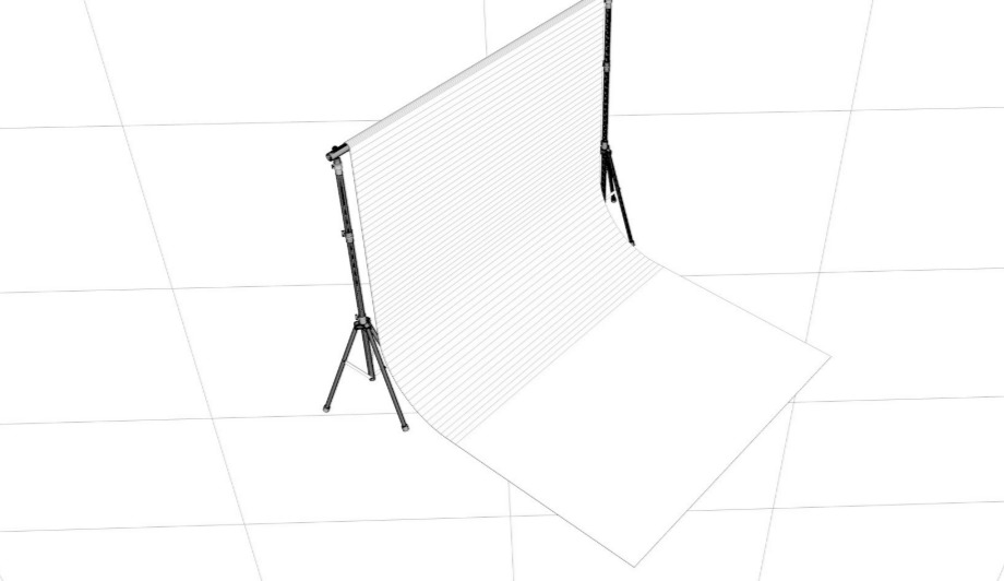 Empty Photo Studio White Backdrop Kit 3D model_7