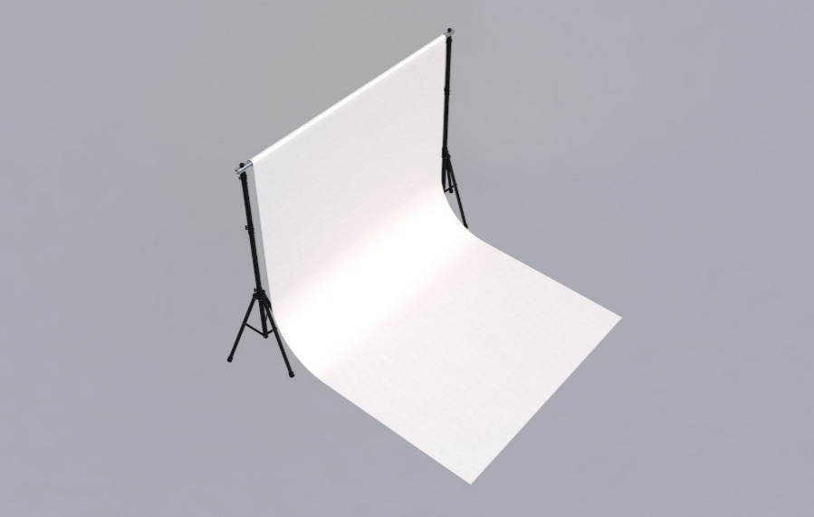 Empty Photo Studio White Backdrop Kit 3D model_2