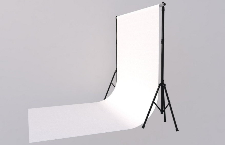 Empty Photo Studio White Backdrop Kit 3D model_4