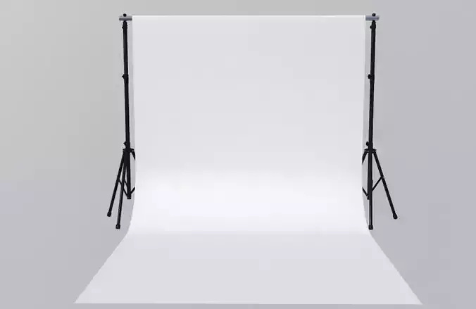 Empty Photo Studio White Backdrop Kit