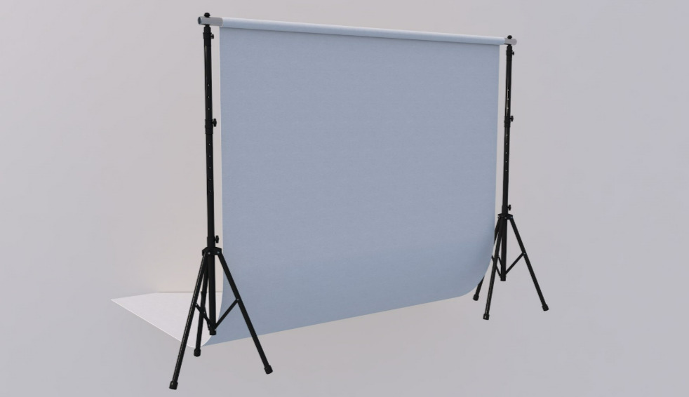 Empty Photo Studio White Backdrop Kit 3D model_1