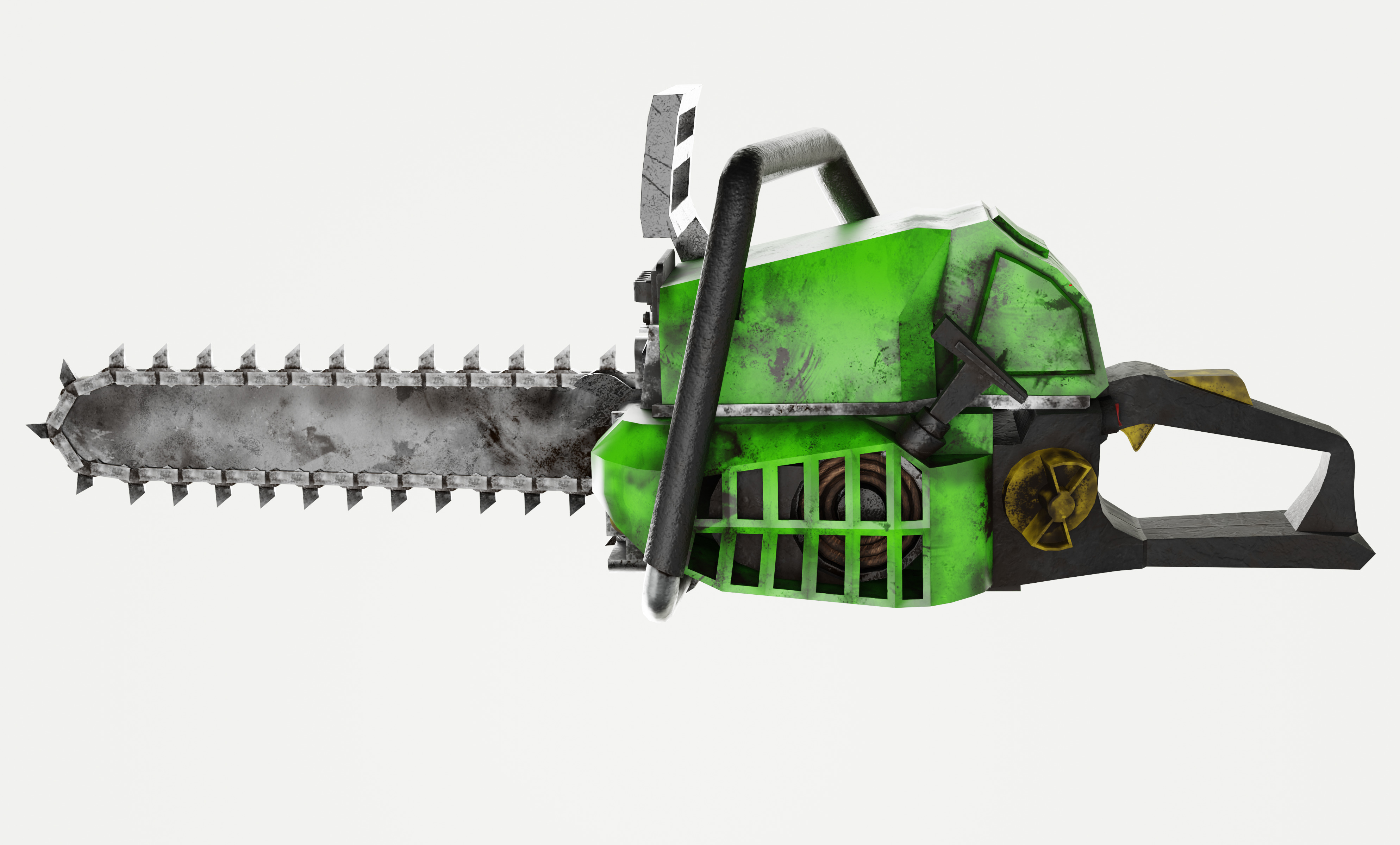 Stylized CHAINSAW Gameready Low-poly 3D model_2