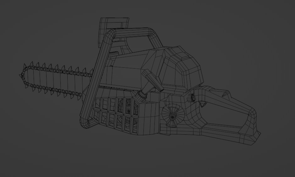 Stylized CHAINSAW Gameready Low-poly 3D model_9