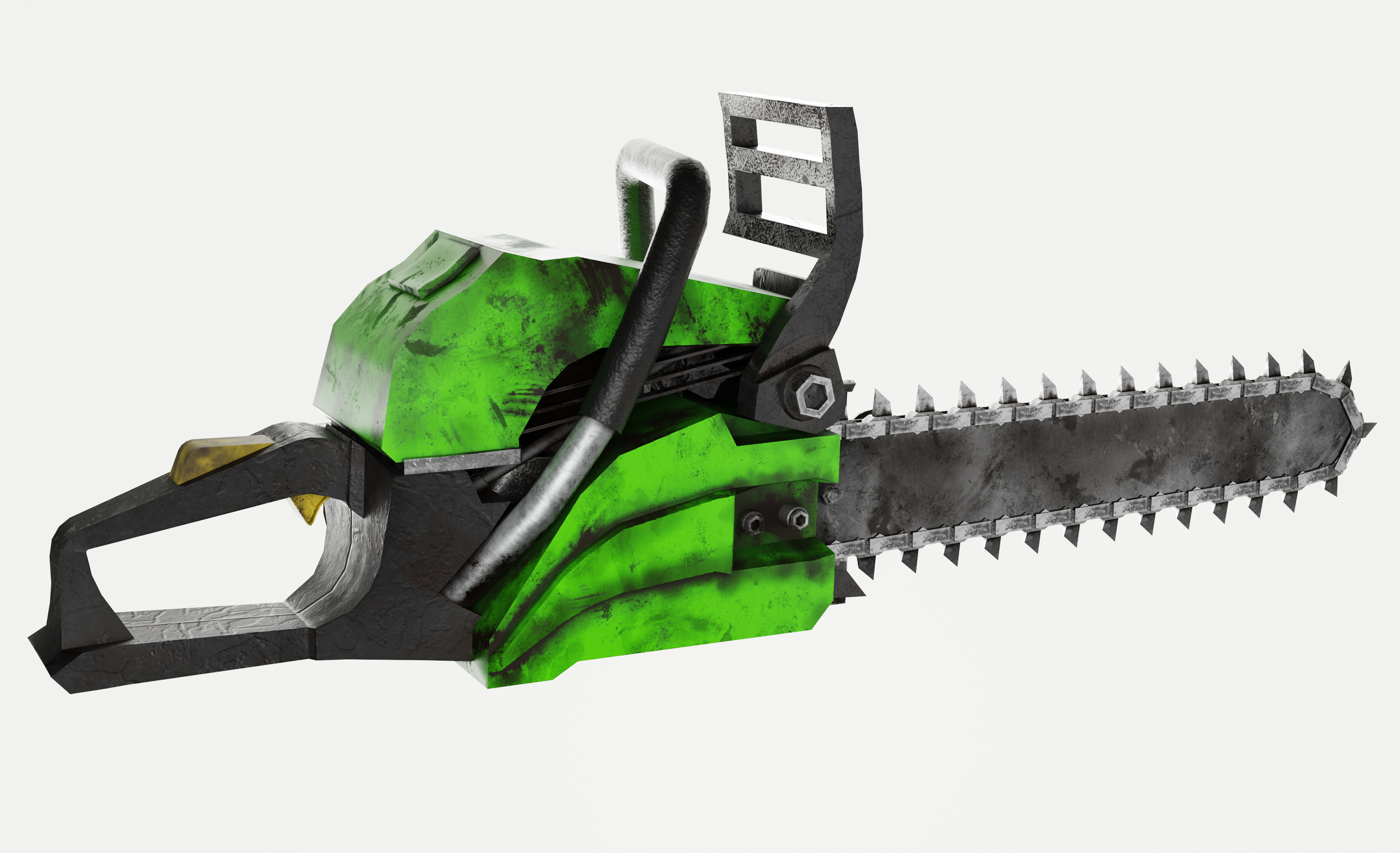 Stylized CHAINSAW Gameready Low-poly 3D model_3