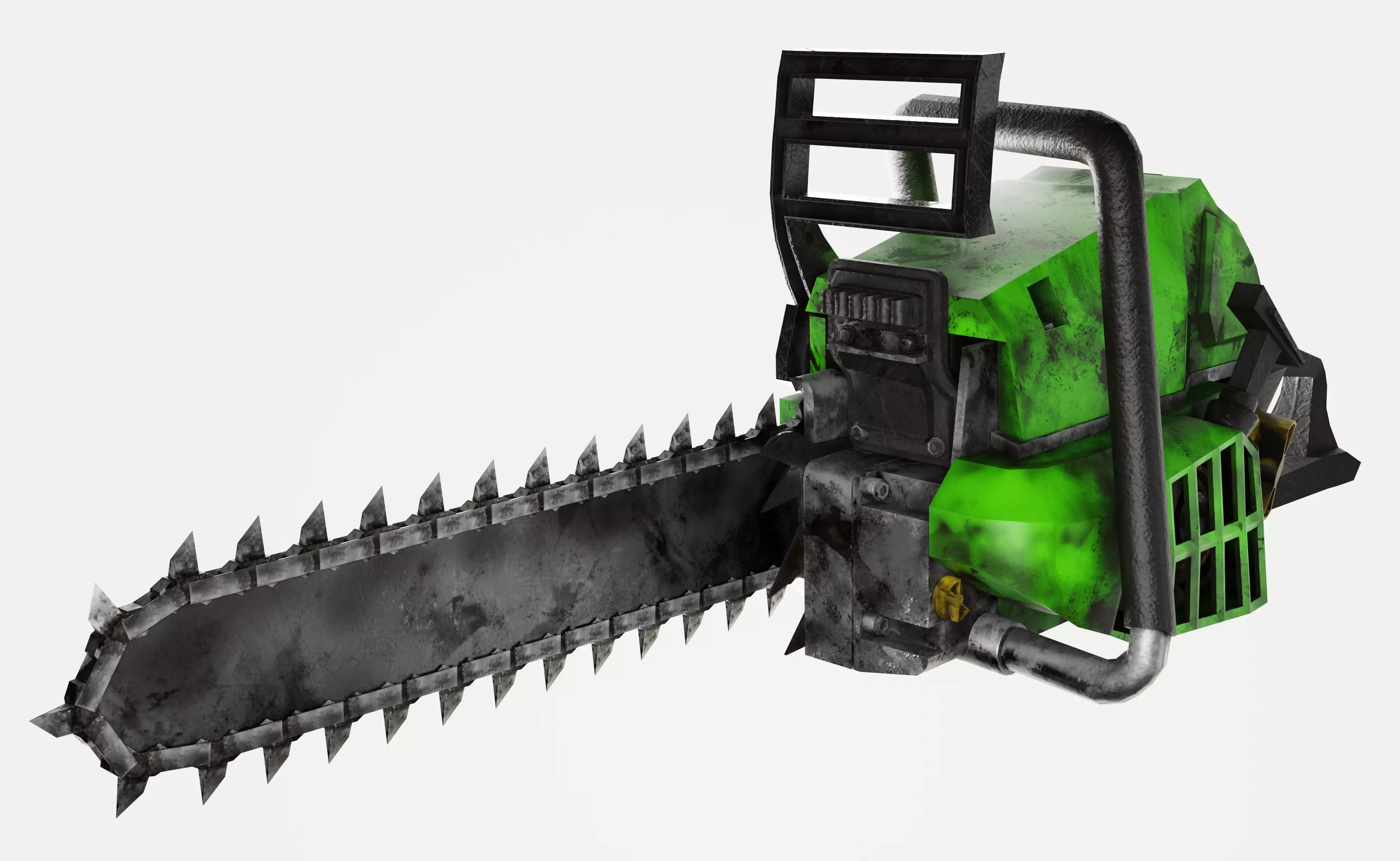 Stylized CHAINSAW Gameready Low-poly 3D model_0