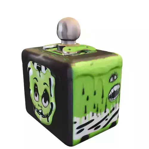 Green Monster Flask Cartoon Toxic Face Bottle
