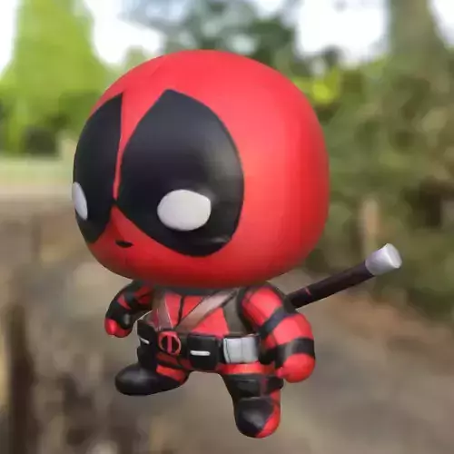Chibi deadpool toy Superhero Low-poly 3D model