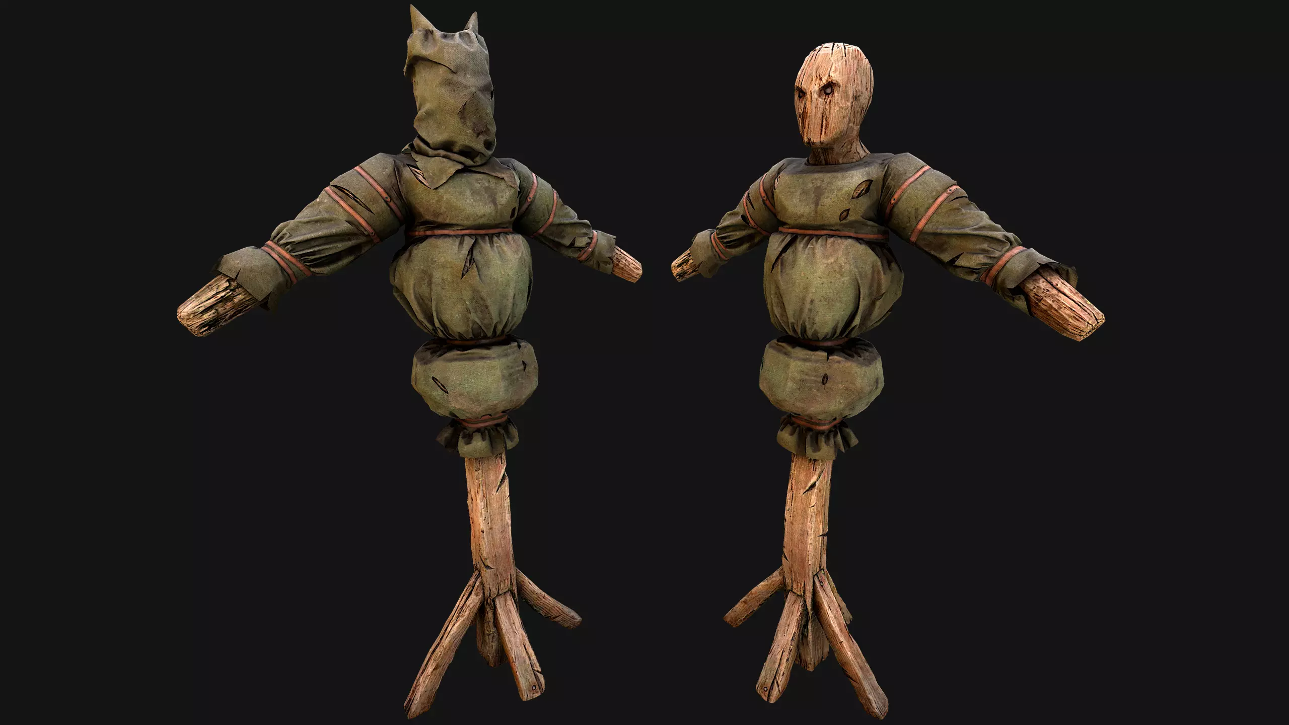 Medieval Military Training Dummy Wooden Low-poly 3D model