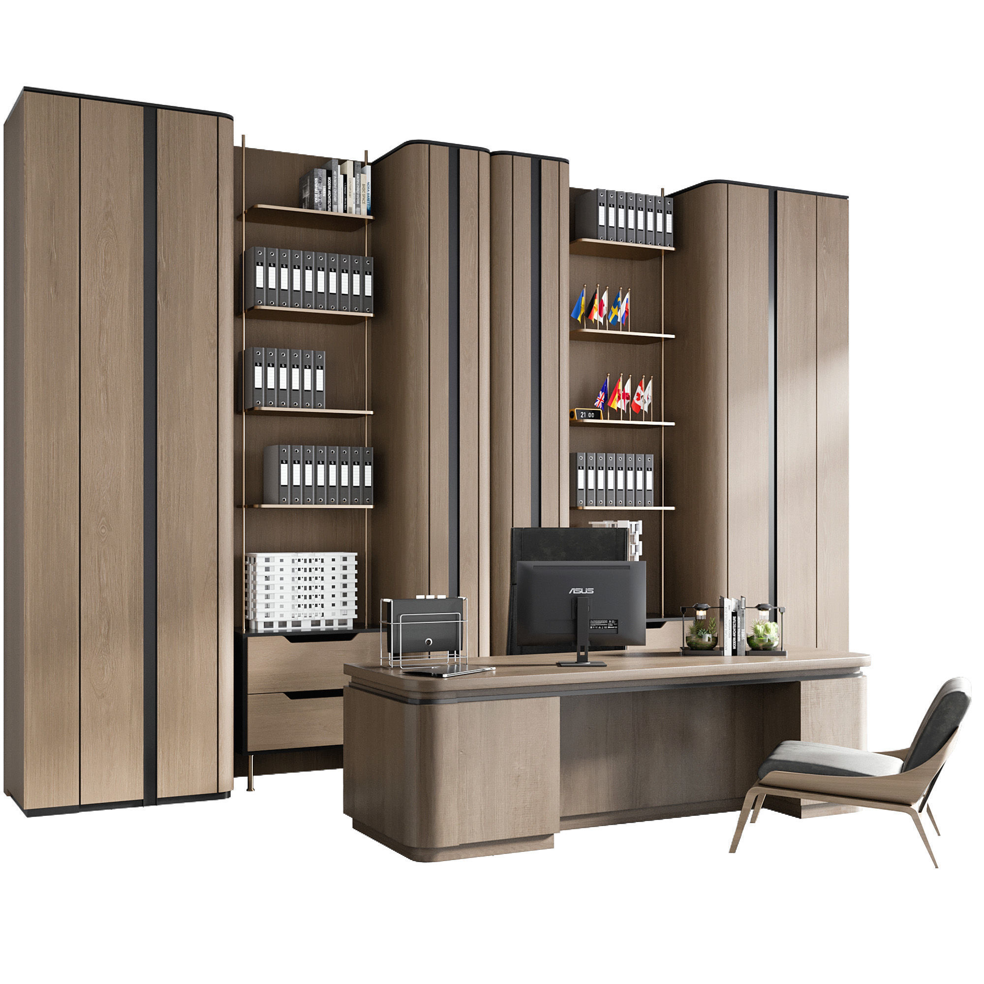 OFFICE FURNITURE NO30 A 3D model_23