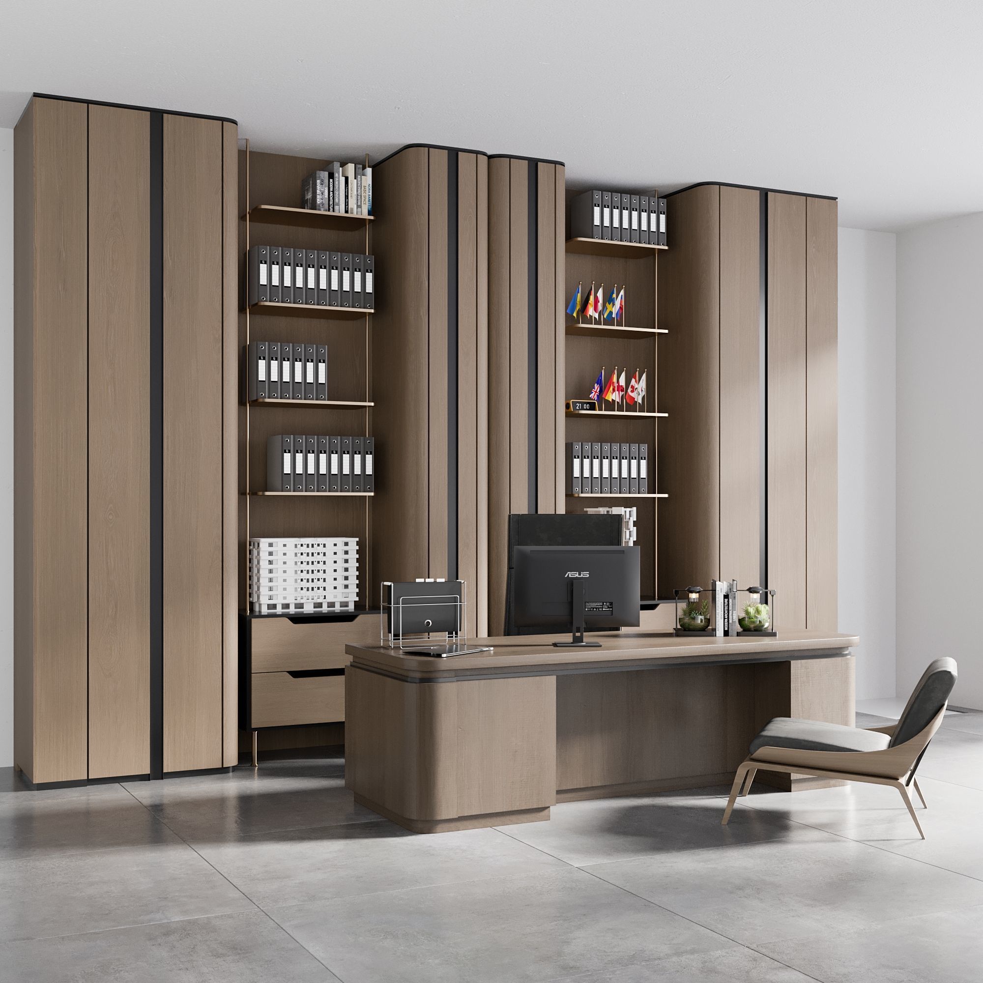 OFFICE FURNITURE NO30 A 3D model_5