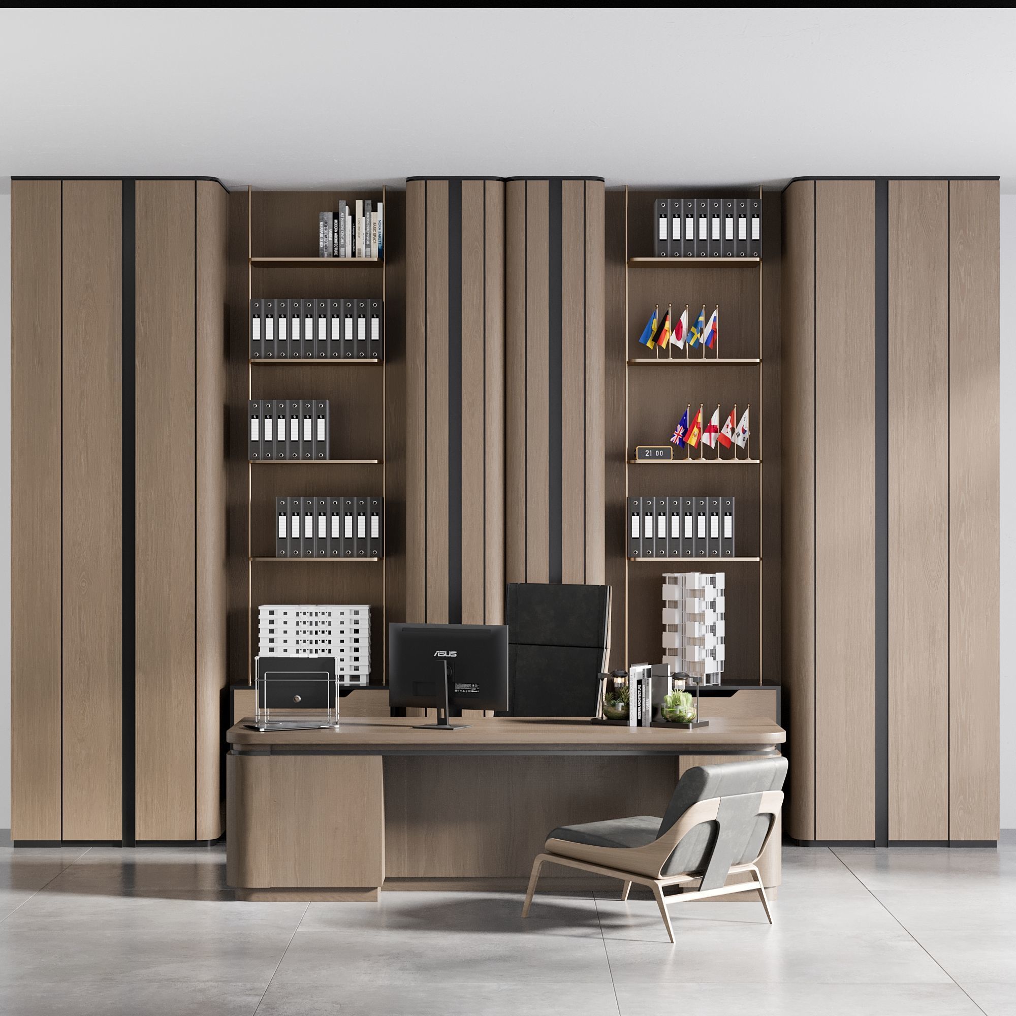OFFICE FURNITURE NO30 A 3D model_29