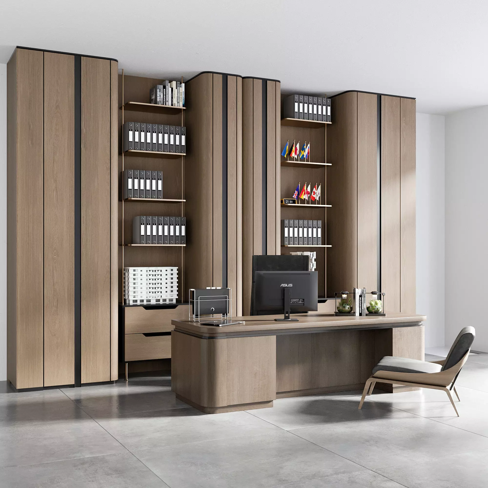 OFFICE FURNITURE NO30 A 3D model_24