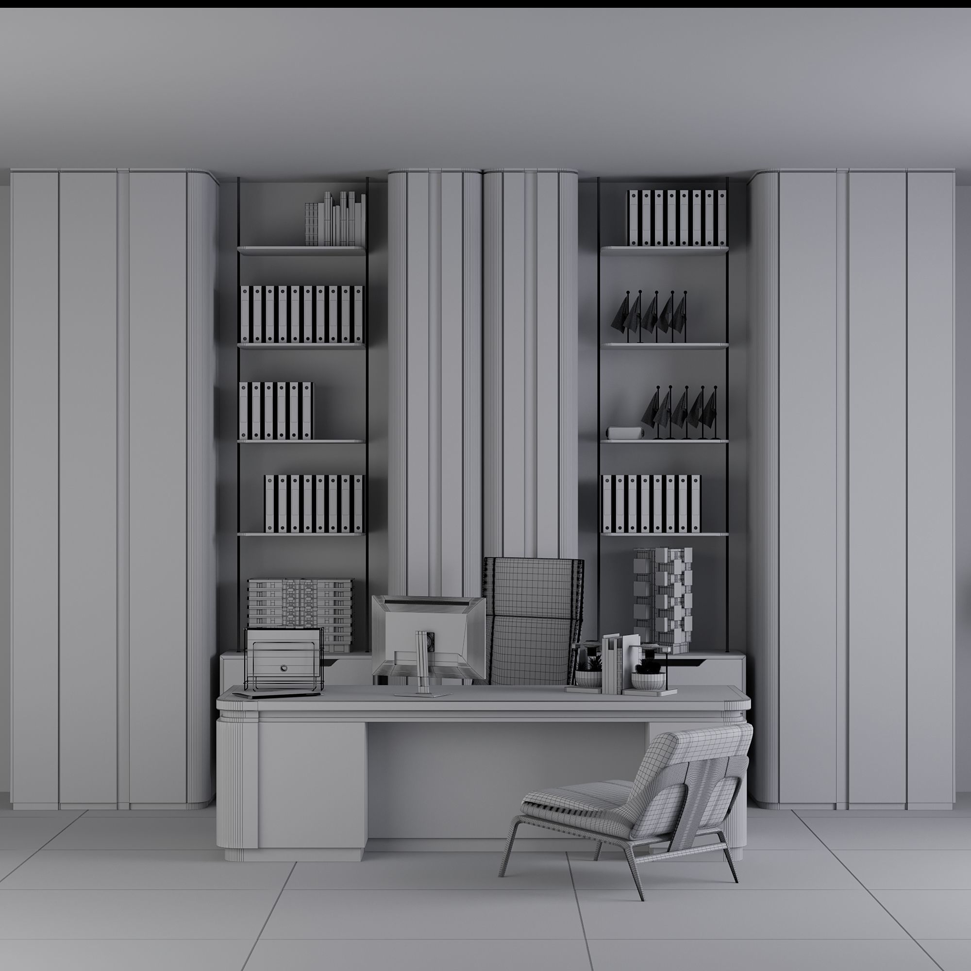 OFFICE FURNITURE NO30 A 3D model_33