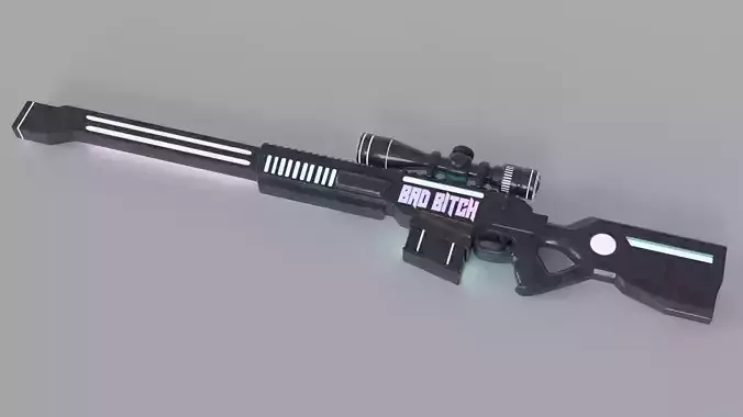 Sci-Fi Stylized Sniper Low-poly 3D model Sci-Fi Stylized Sniper Low-poly 3D model