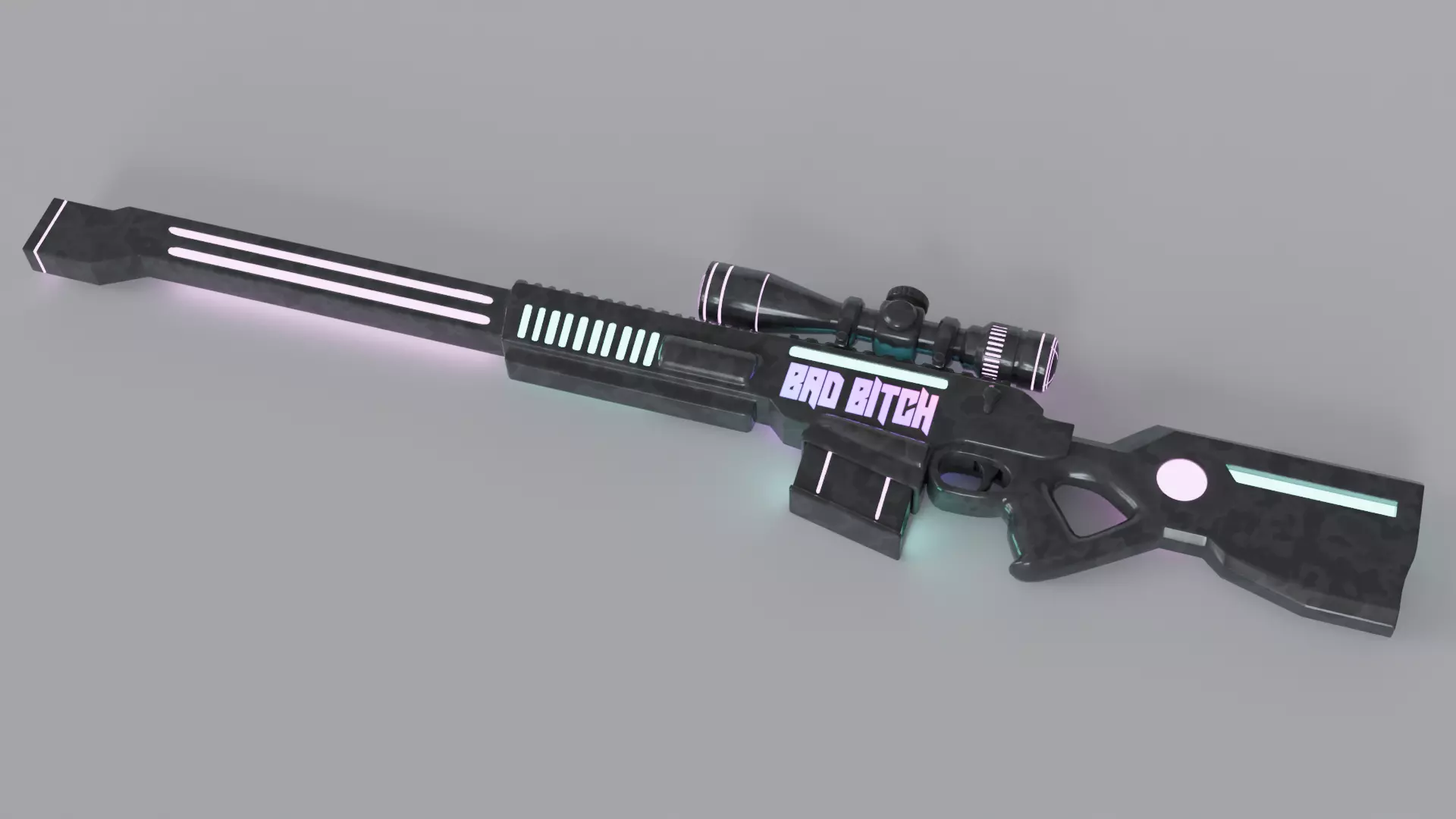 Sci-Fi Stylized Sniper Low-poly 3D model_0