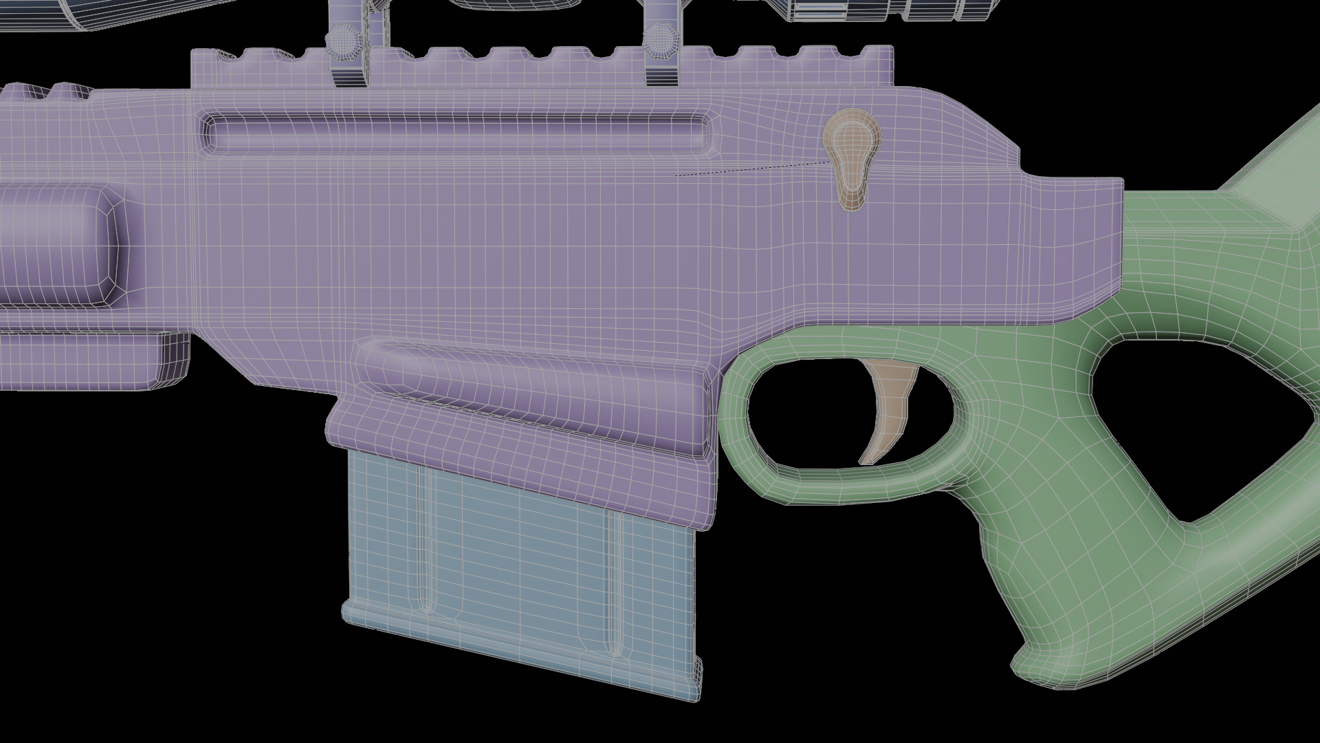 Sci-Fi Stylized Sniper Low-poly 3D model_7