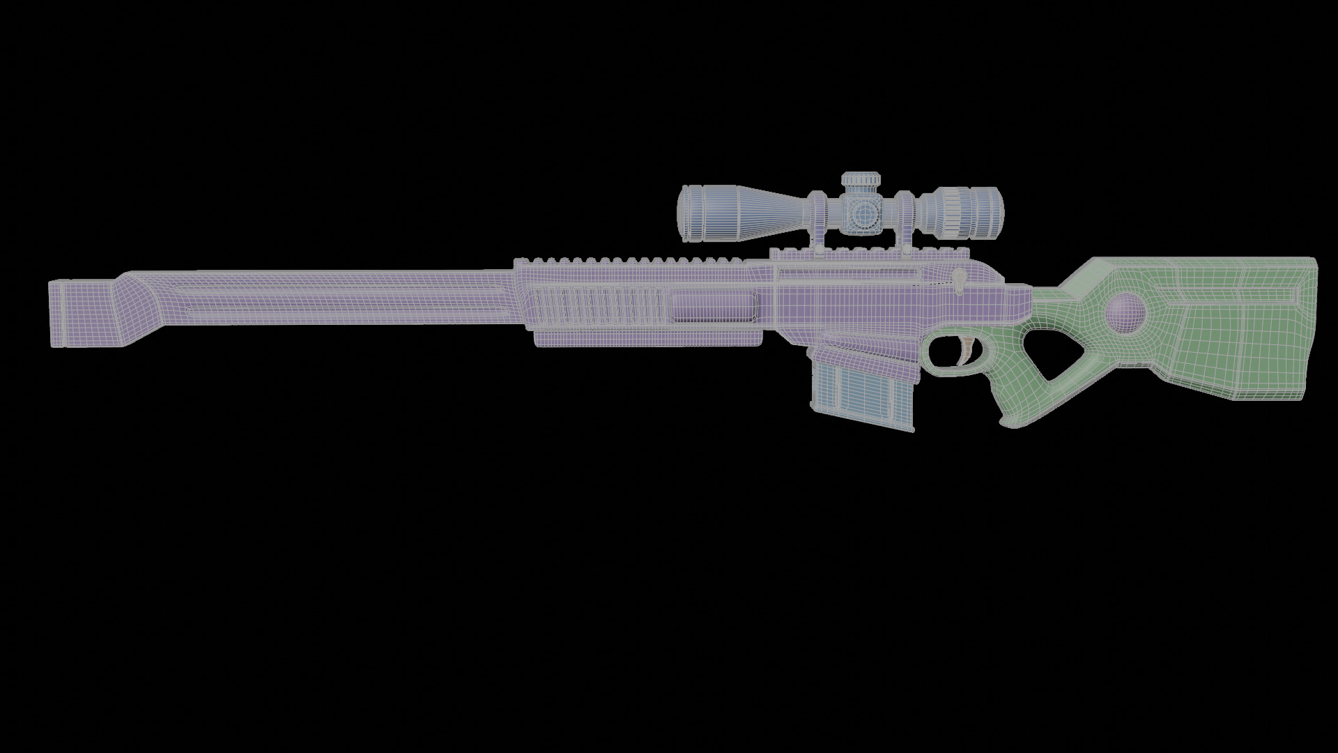 Sci-Fi Stylized Sniper Low-poly 3D model_5