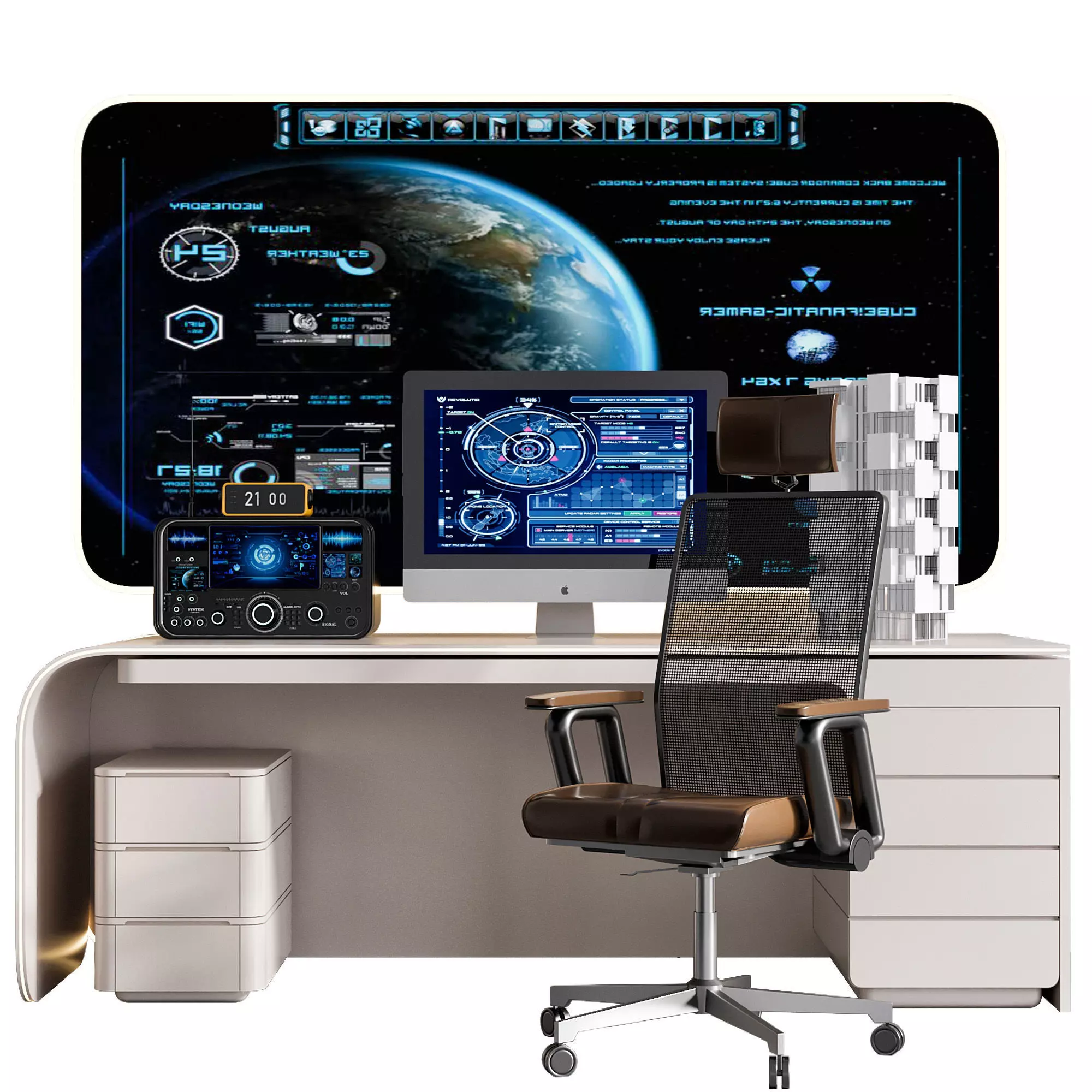 OFFICE FURNITURE NO29 A 3D model_10