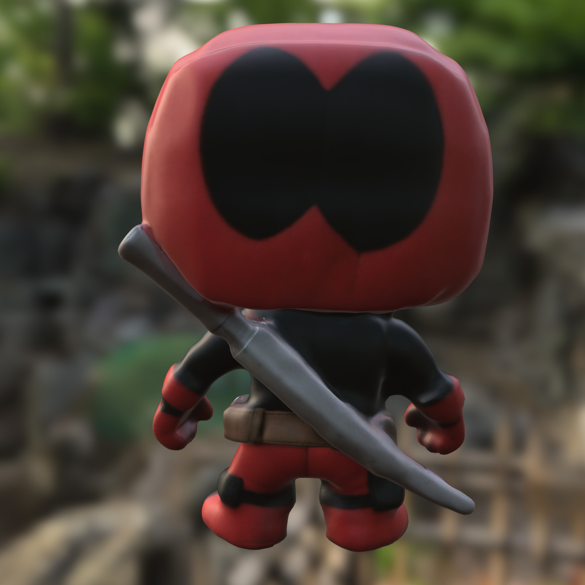 Chibi deadpoll doll Low-poly 3D model_3