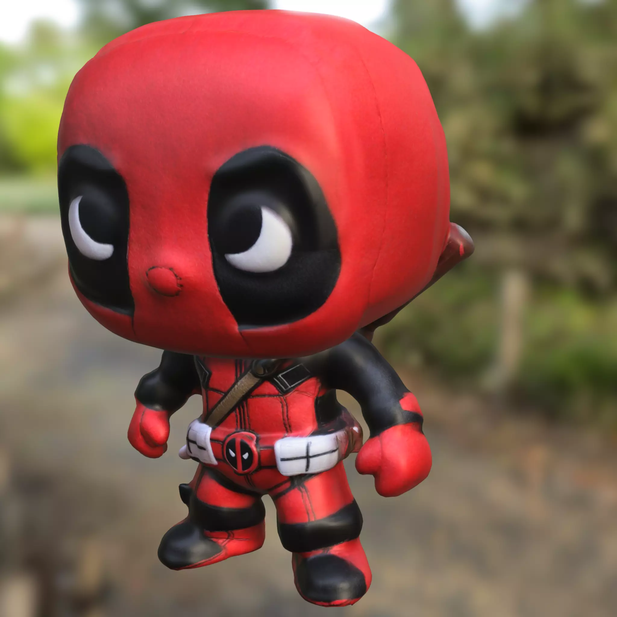 Chibi deadpoll doll Low-poly 3D model_0