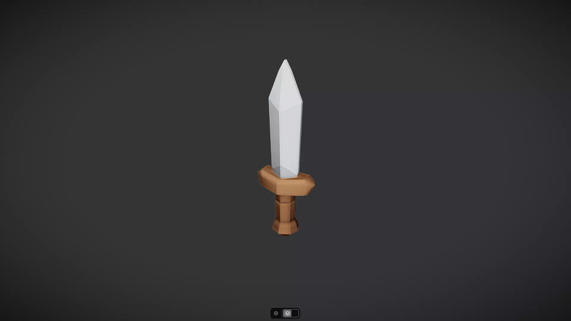 simple cartoon dagger with brown hilt 3D model_20