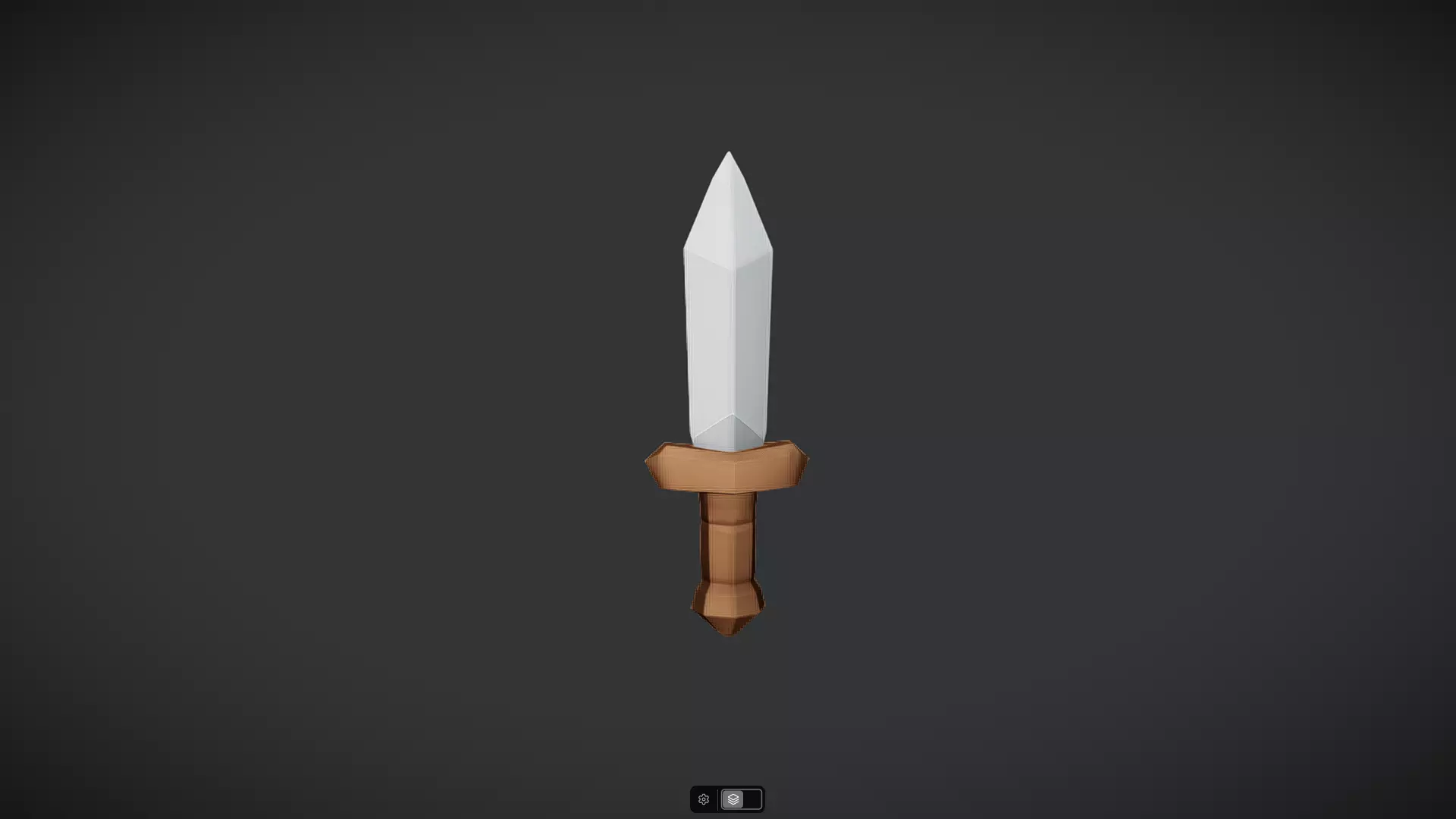 simple cartoon dagger with brown hilt 3D model_14