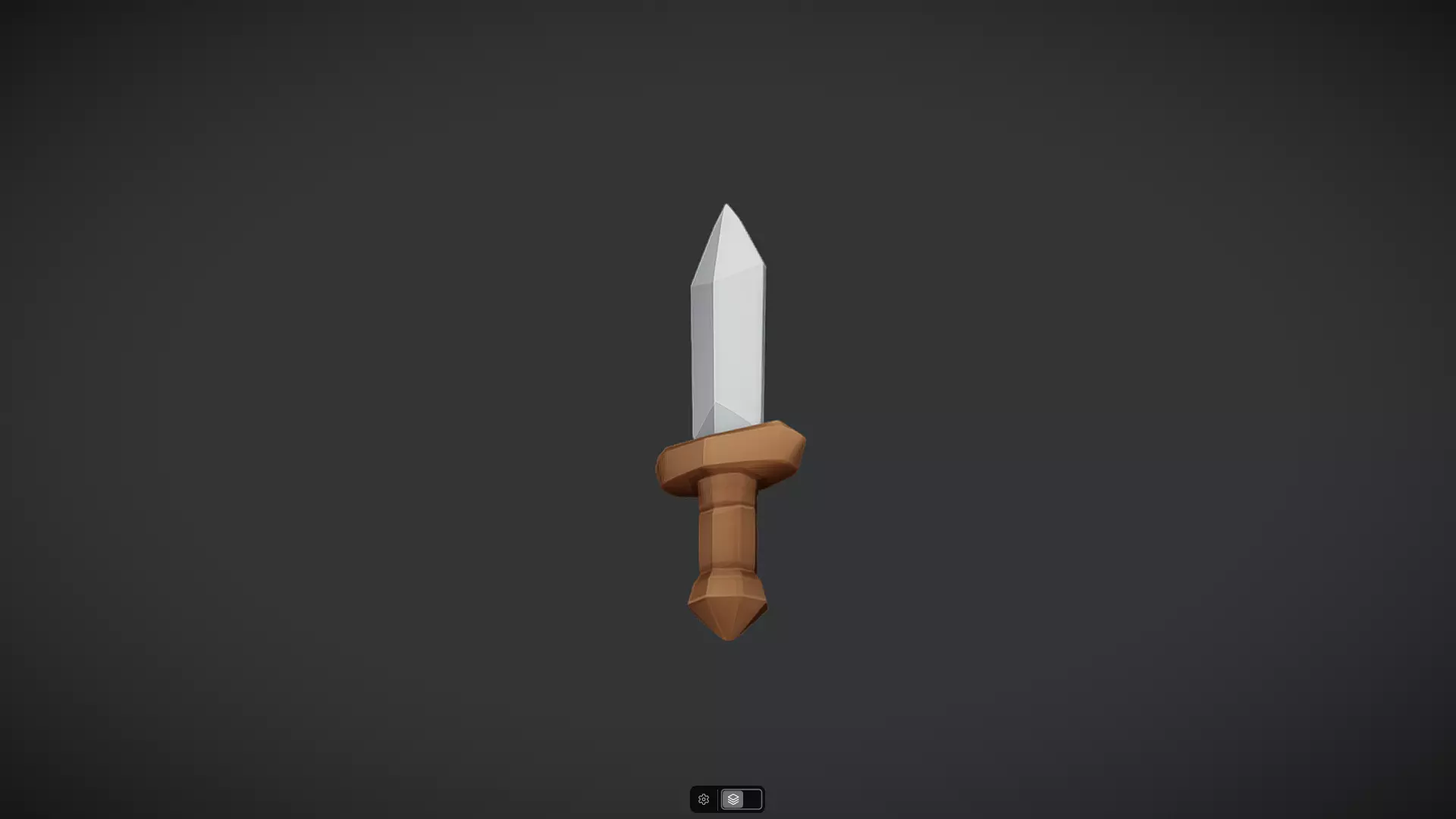 simple cartoon dagger with brown hilt 3D model_17