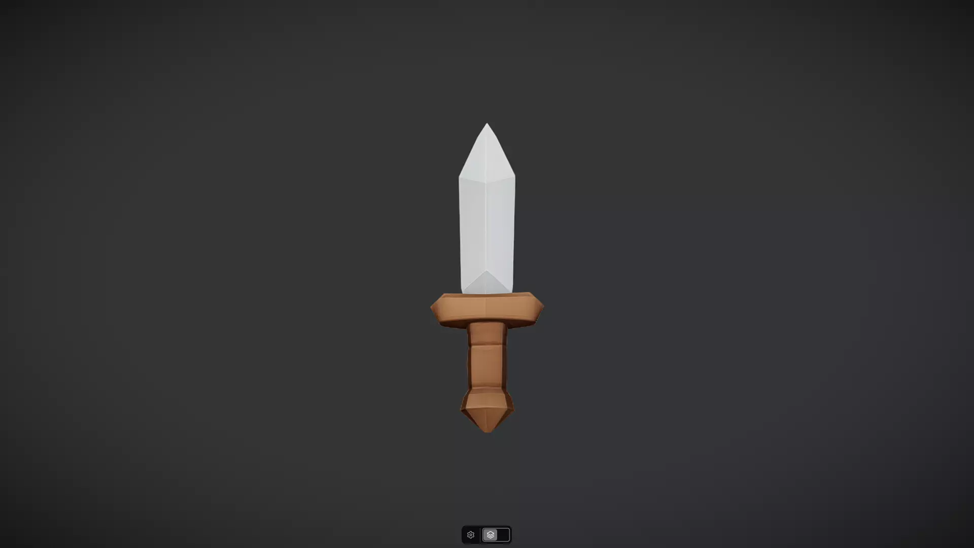 simple cartoon dagger with brown hilt 3D model_0