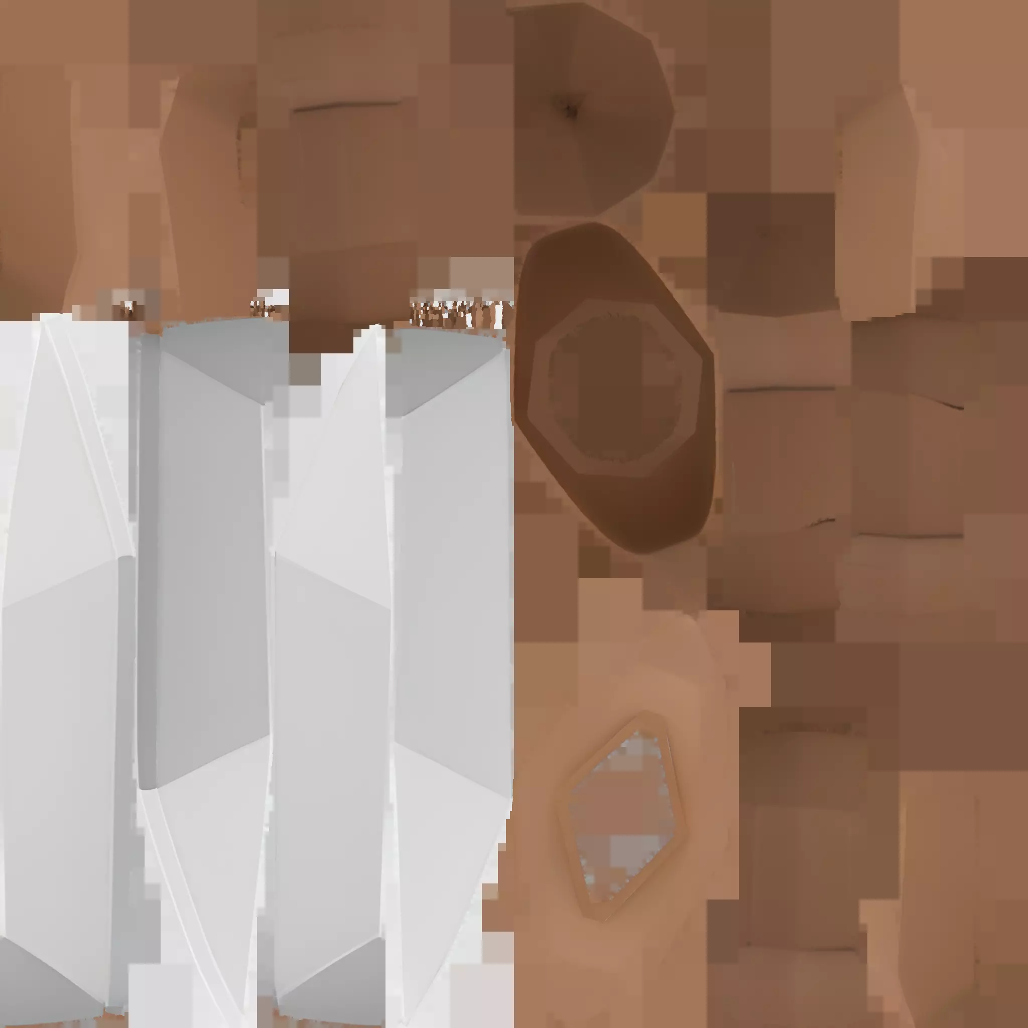 simple cartoon dagger with brown hilt 3D model_2